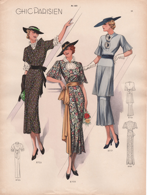 Chic Paris fashion prints from 1936